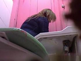 Ladies caught peeing in toilet