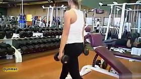 Spandex pants workout with a hot blonde