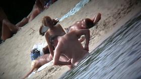 Nude beach voyeur catches a hot busty blonde showing off