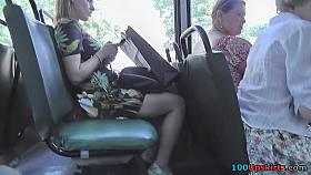 Slim-shaped lady shows thongs in upskirt voyeur video