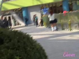 Unsuspecting Asian girl viciously skirt sharked in public.