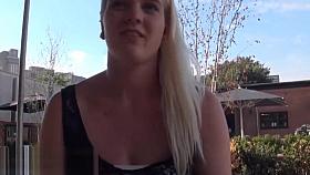 Upskirts footage of blonde teen voyeur babe Carly Rae in pub