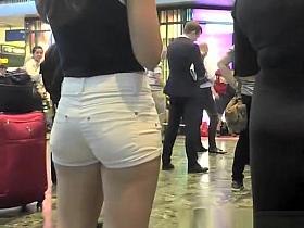Nice ass in tight jeans shorts