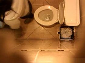 Spy camera secretly installed in toilet ceiling