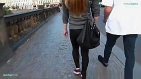 Girl in transparent leggings