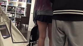 Chav girl wears the shortest skirt ever