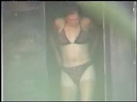 Hot voyeur video with a white slut pissing in an open public toilet