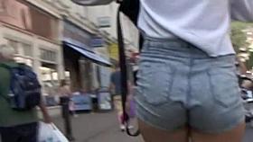 Teenage ass in denim shorts 2