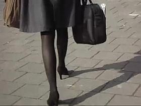 Office Lady Sexy Legs Walking