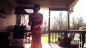 Pregnant Young Mom Emily in See through Dress on Hidden Cam