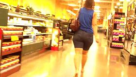 Hot Milf Ass Tight Jean Shorts..