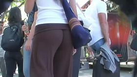 the sexiest fitting trousers gone up the ass in a street candid