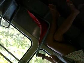 Nice legs in a tram