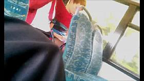 Girl Adjusts Her Black Tights on Train