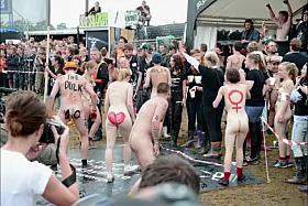 Popular festival with naked mature men and women