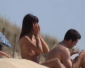 incredible french couple beach nudist amateur brunette
