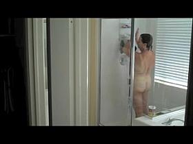 Spying On A Mature Mom In The Shower