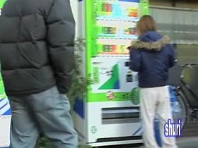 Vending machine sharking scene of some fabulous young Japanese sweetie