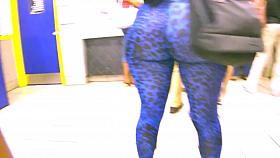 Mega Butt in Blue Spandex
