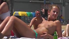 Close-Up Topless Amateur Big Tits Voyeur Video