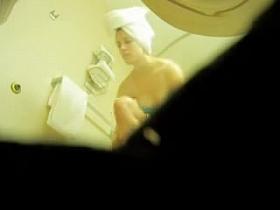 Girl in beautiful bikini on dressing room voyeur cam