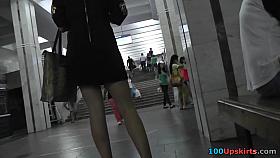 Beautiful upskirt clip with lonely blonde lady
