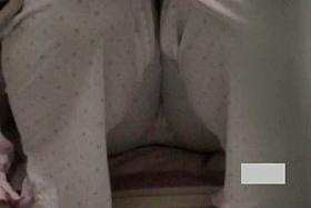 Asian takes off pajama pants for hidden cam masturbation