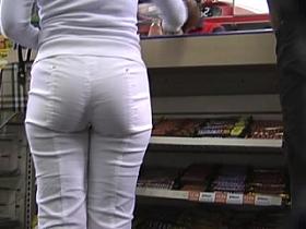 Spying For Sexy Ass in White Pants (+Slow Motion)
