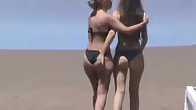 Hot Lesbian Asses on the Beach