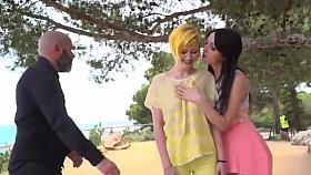 Yellow haired slave disgraced in public