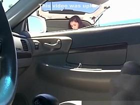 Guy flashing his cock inside car