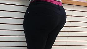 Phat ass with pink thong exposed