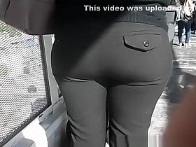Milf in tight black pants