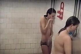 Natural women get caught on tape washing their bare bodies
