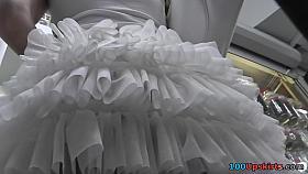Cutie in cute white petticoat hawt up petticoat