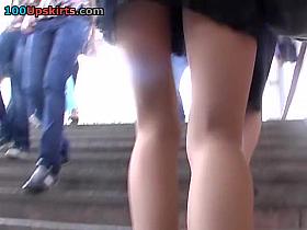 One hottest upskirt at the metropolitan station