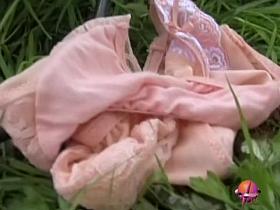 Asian lady's panties bound to a tree skirt sharking style