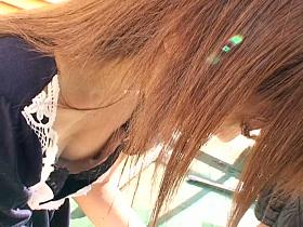 Amateur japanese brunette down blouse nipple