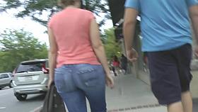 Lovely movement beautiful big booty milf in jeans
