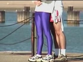 Long legged candid babe voyeured on cam on the quay 03zn