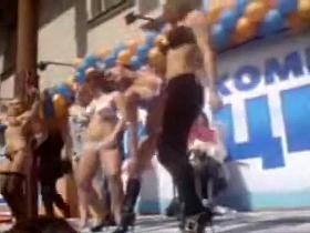 Topless dance contest with ladies competing for prizes