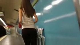 Perfect teen ass in subway
