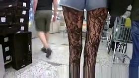 Girl Hot Pants Long Legs Shopping