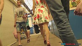 Upskirt free video starring amateur woman in the market