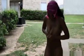 Naked Black Woman does Nude Dare
