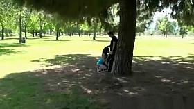 Blowjob in public park