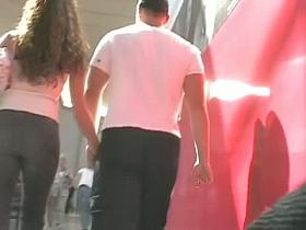 Street candid spy cam voyeur vid of a compelling ass