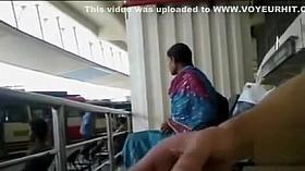 Jerking off to Indian woman at the train station
