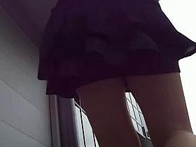 A hot bitch in seductive stockings gets uspkirt videoed