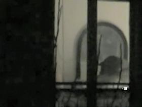 Voyeur thru window black-and-white neighbor video